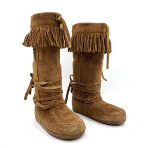 Steger Mukluks Kodiak Chestnut Brown Leather Winter Boots Women's Size 6